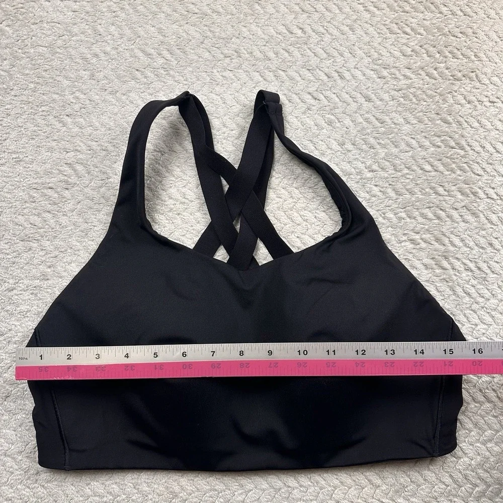 Lululemon Energy Bra High Support Black Size 40D Athletic Cups Adjustable
